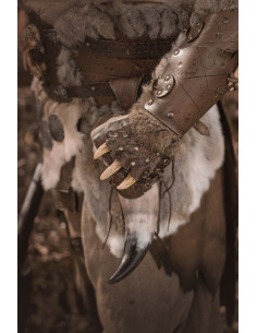 Long barbarian bracers model Berseker, brown