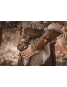 Long barbarian bracers model Berseker, brown 2