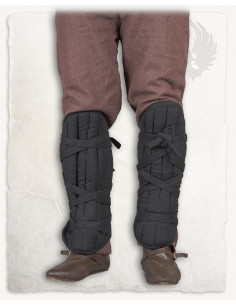 Medieval padded greaves model Farald, black 2