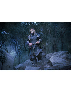 Viking leather chest piece model Baldur, black 2