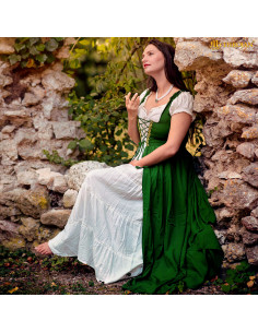Long Celtic medieval dress in green 2