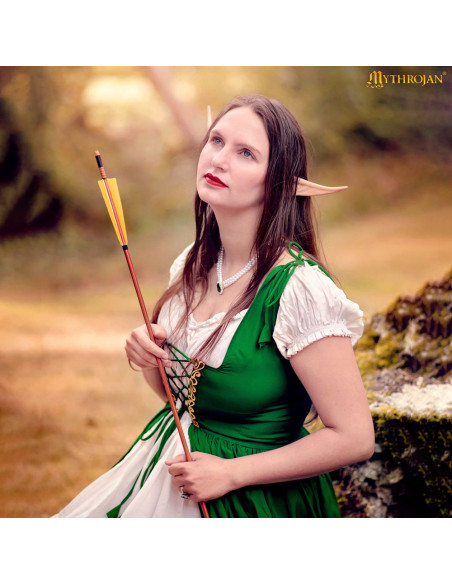 Long Celtic medieval dress in green