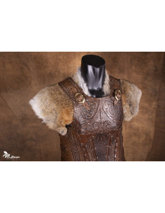 Viking leather chest plate model Baldur, brown