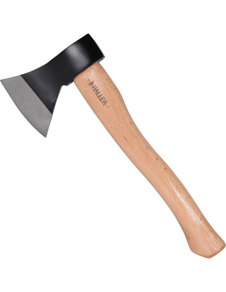 Heavy steel axe with leather sheath...