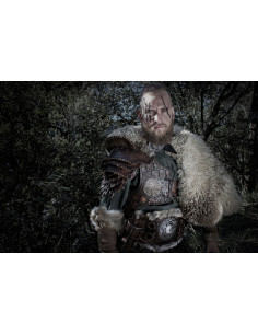 Black leather chest piece model Barbarian