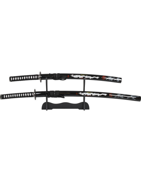 Katana and Wakizashi set with stand,...