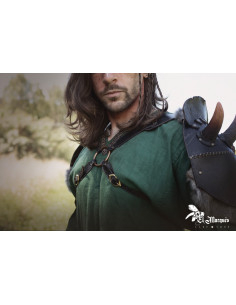 Large leather shoulder pad model Berserker 2