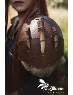 Small leather shoulder guard model Berseker 2