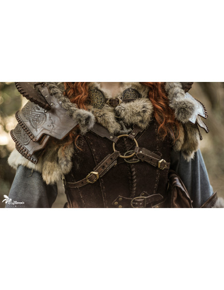 Celtic shoulder pad in leather,...