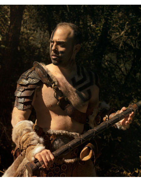 Viking leather shoulder pad,...