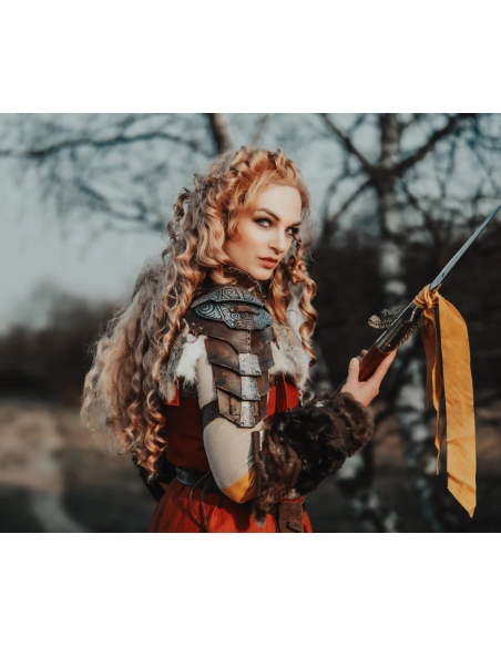 Viking leather shoulder pad,...