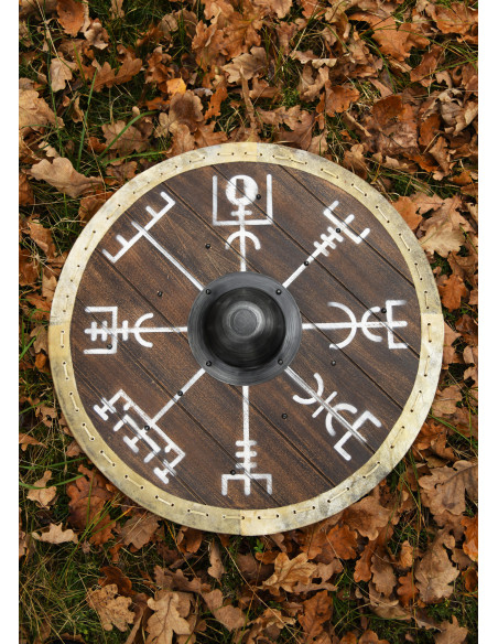 Viking Shield Vegvísir with Leather...