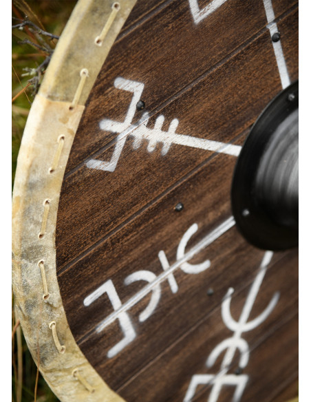 Viking Shield Vegvísir with Leather...