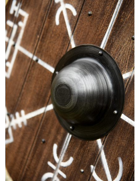 Viking Shield Vegvísir with Leather...