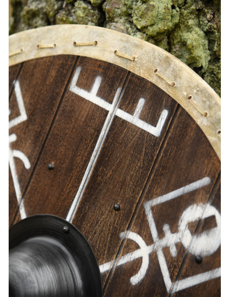 Viking Shield Vegvísir with Leather...