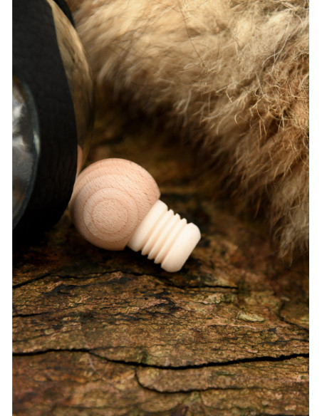 Long-neck glass bottle with belt loop...