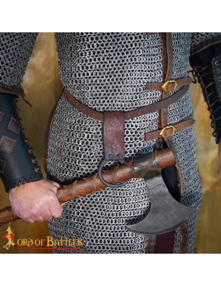 Celtic Sheath for Axes in Brown Leather