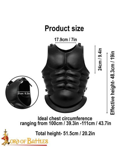 Roman cuirass blackened steel with...
