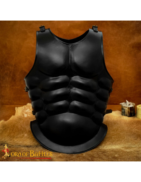 Roman cuirass blackened steel with...