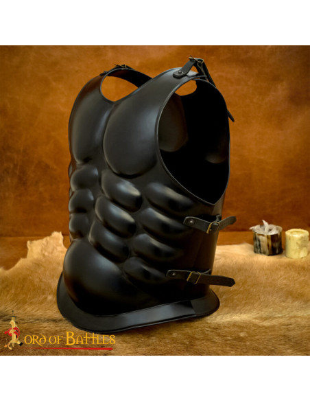 Roman cuirass blackened steel with...