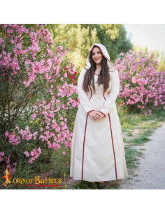 Medieval sorceress dress with hood, in cotton 2
