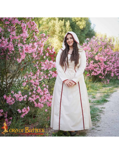 Medieval sorceress dress with hood,...