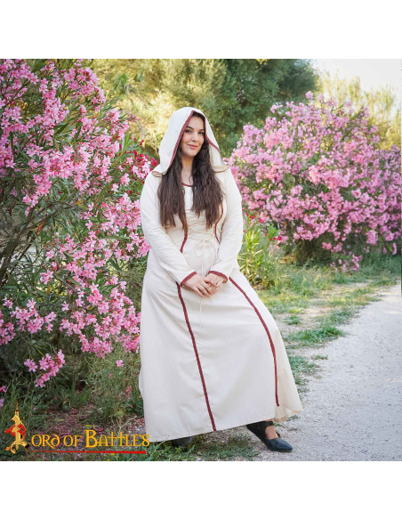 Medieval sorceress dress with hood,...