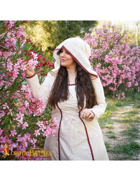 Medieval sorceress dress with hood,...