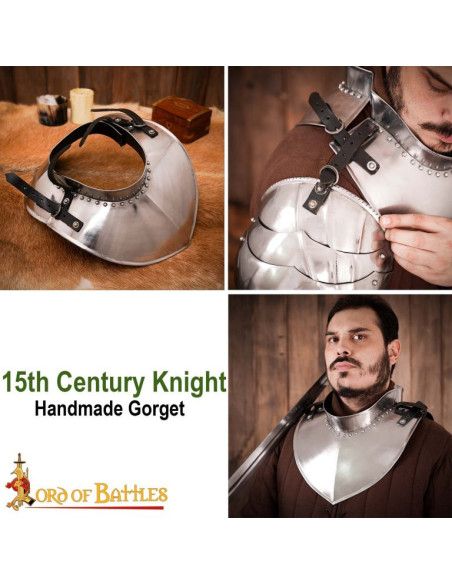 Medieval knight's gorget, polished...