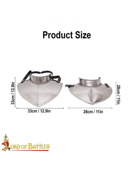 Medieval knight's gorget, polished...