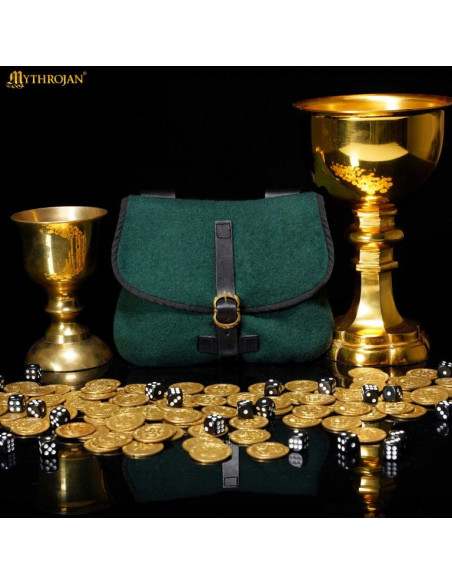 Medieval bag for LARP in green