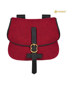 Medieval bag for LARP in burgundy red