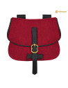 Medieval bag for LARP in burgundy red