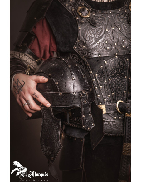 Baldur Spangenhelm helmet in leather,...