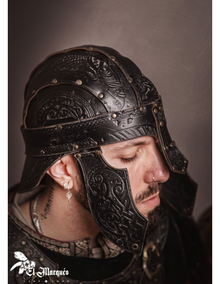 Baldur Spangenhelm helmet in leather,...