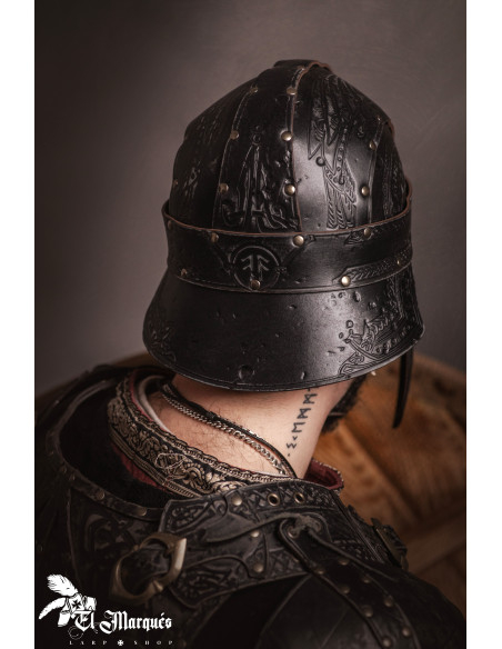Baldur Spangenhelm helmet in leather,...