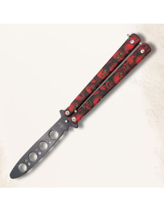 Red Skull Fan Knife Practice Without Blade