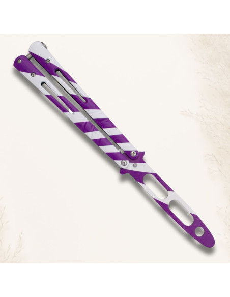 Purple and white fan knife practice...