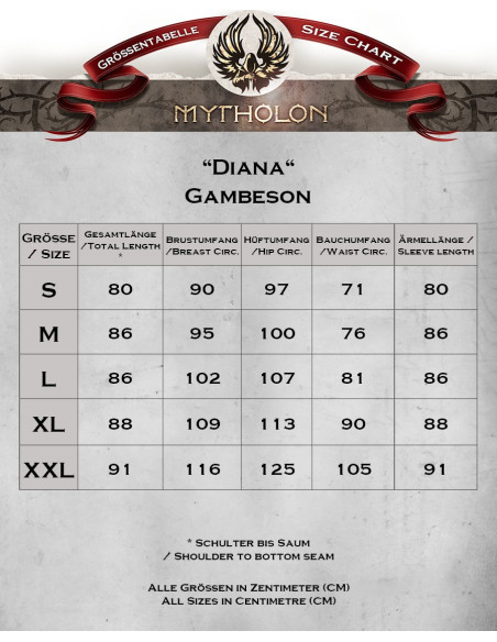 Medieval Gambeson Diana in Red Medieval Gambeson Diana in Red