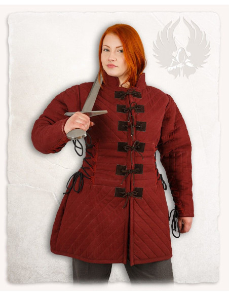 Medieval Gambeson Diana in Red Medieval Gambeson Diana in Red