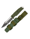 K25 tactical knife with green rubber handle