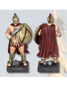 Greek warrior figure with shield and sword (12 cm.)