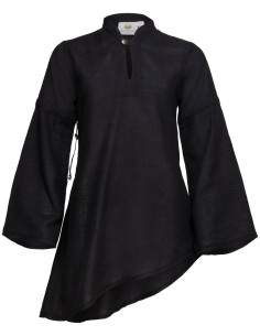 Medieval linen blouse model Galatea, black