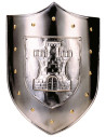 Decorative shield with castle engraving