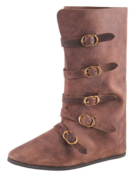High medieval boots with buckle...