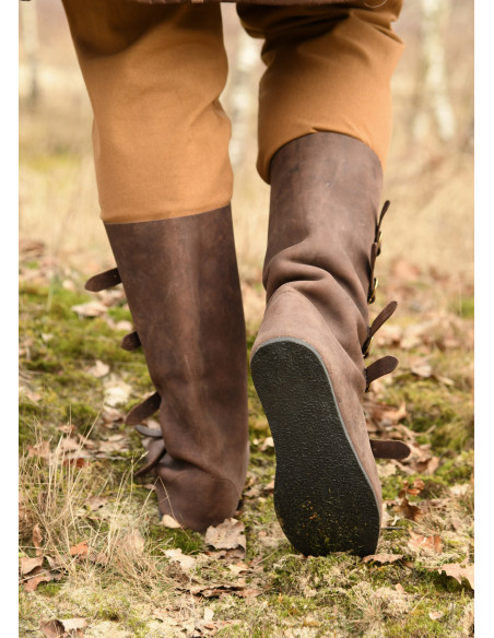High medieval boots with buckle...
