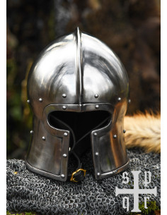 Medieval barbuta with T-shaped opening, 2 mm.