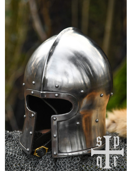 Medieval barbuta with T-shaped...