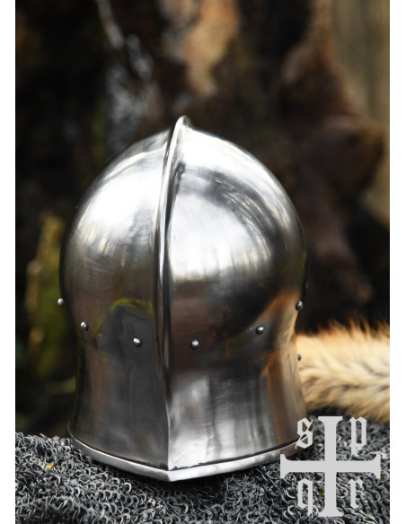 Medieval barbuta with T-shaped...