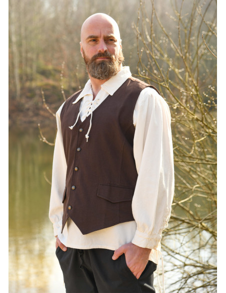 Brown medieval vest model Lasse